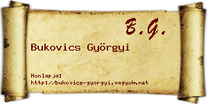Bukovics Györgyi névjegykártya