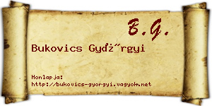 Bukovics Györgyi névjegykártya